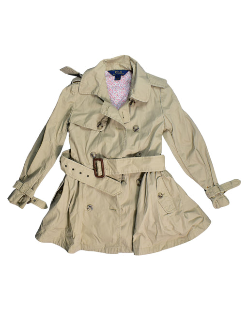 A Beige Coats from Polo Ralph Lauren in size 7Y for girl. (Front View)