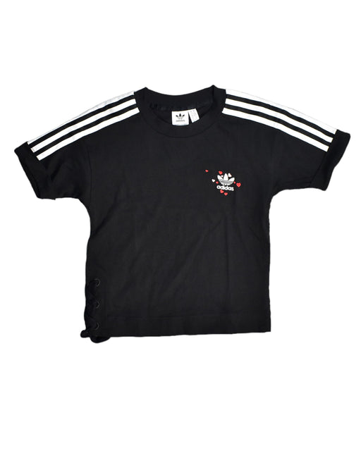 A Black Short Sleeve Tops from Adidas in size 6T for girl. (Front View)