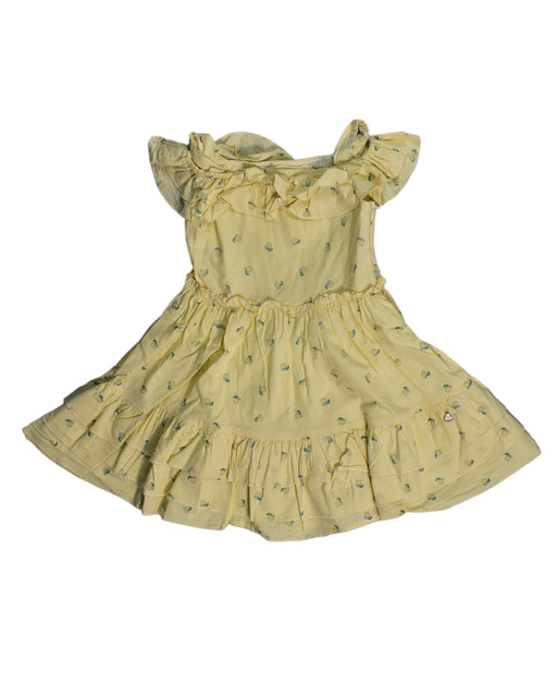 A Yellow Sleeveless Dresses from bloomB in size 4T for girl. (Front View)