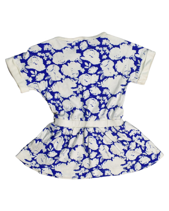 A Blue Short Sleeve Dresses from Petit Bateau in size 3T for girl. (Back View)