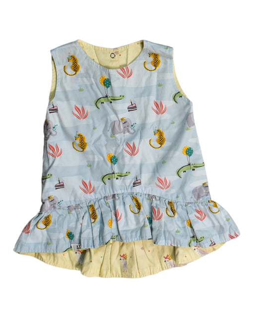 A Blue Sleeveless Dresses from Maison Q in size 6-12M for girl. (Front View)