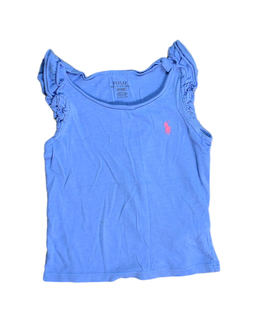A Blue Sleeveless Tops from Polo Ralph Lauren in size 2T for girl. (Front View)