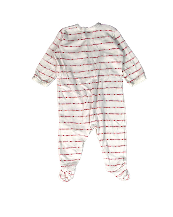 A White Onesies from Petit Bateau in size 3-6M for boy. (Back View)