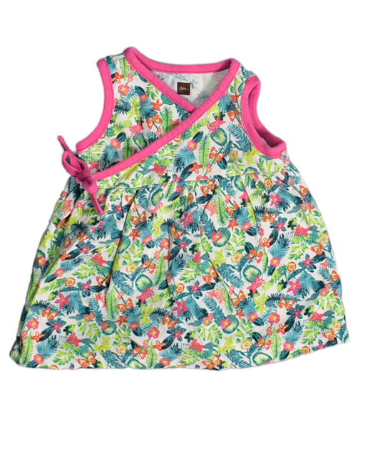 A Green Sleeveless Dresses from Tea in size 6-12M for girl. (Front View)