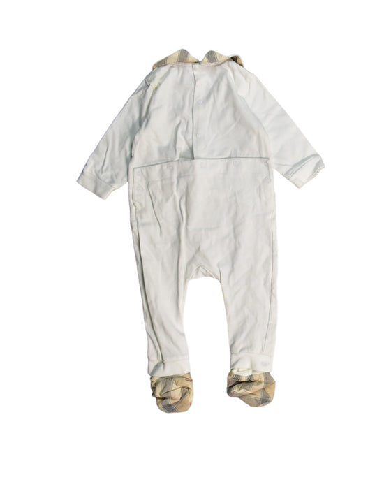A White Onesies from Burberry in size 3-6M for boy. (Back View)