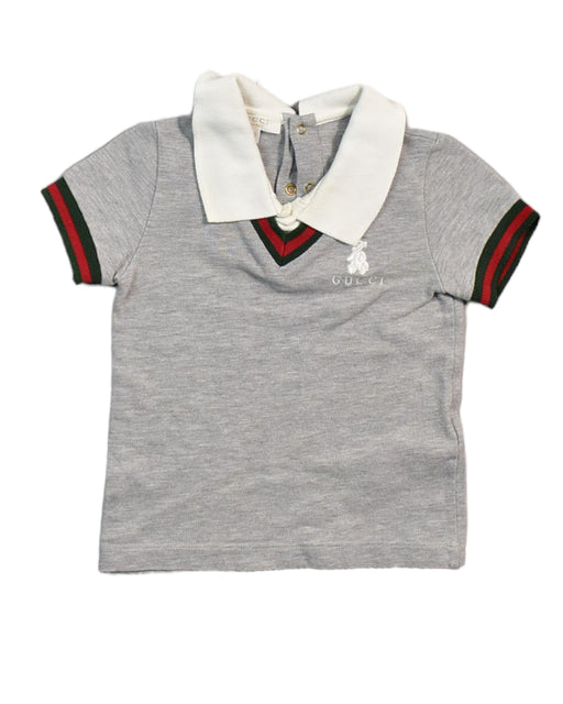 A Grey Short Sleeve Tops from Gucci in size 6-12M for boy. (Front View)