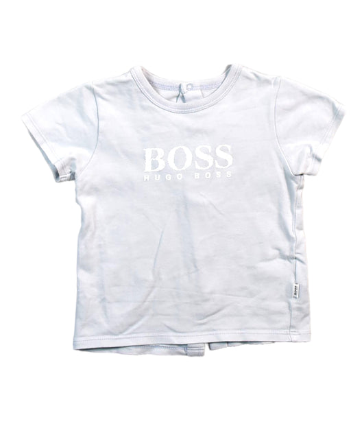 A Blue Short Sleeve Tops from Hugo Boss in size 6-12M for girl. (Front View)