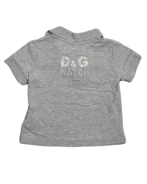 A Grey Short Sleeve Polos from Dolce & Gabbana in size 3-6M for boy. (Back View)