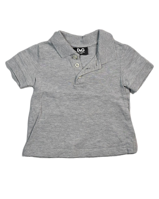 A Grey Short Sleeve Polos from Dolce & Gabbana in size 3-6M for boy. (Front View)