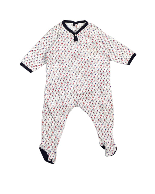 A White Onesies from Petit Bateau in size 3-6M for girl. (Front View)