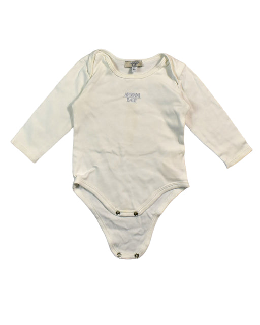 A White Bodysuits from Armani in size 6-12M for neutral. (Front View)