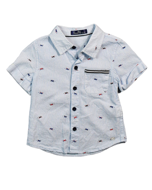A Blue Shirts from bloomB in size 3-6M for boy. (Front View)