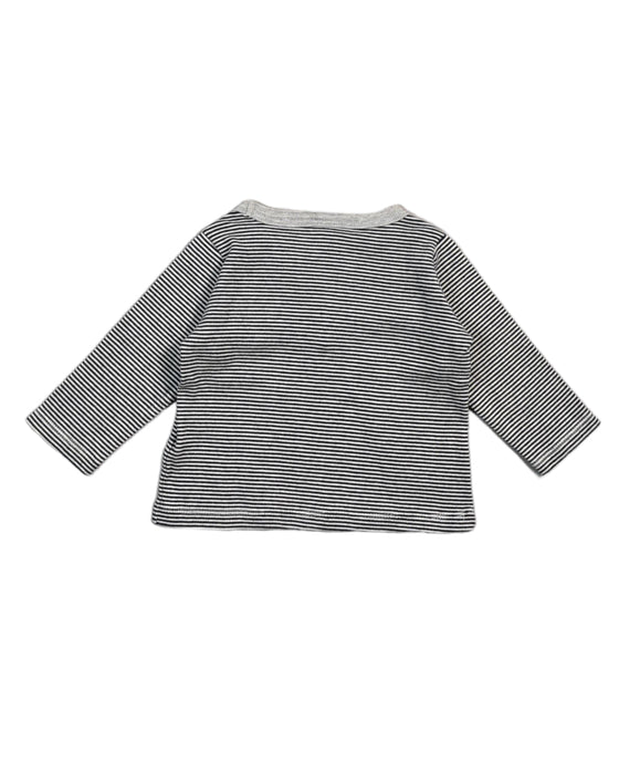 A Grey Long Sleeve Tops from Petit Bateau in size 3-6M for girl. (Back View)