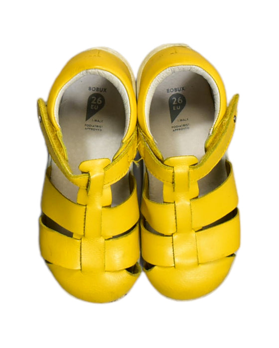 A Yellow Sandals from Bobux in size 4T for girl. (Back View)