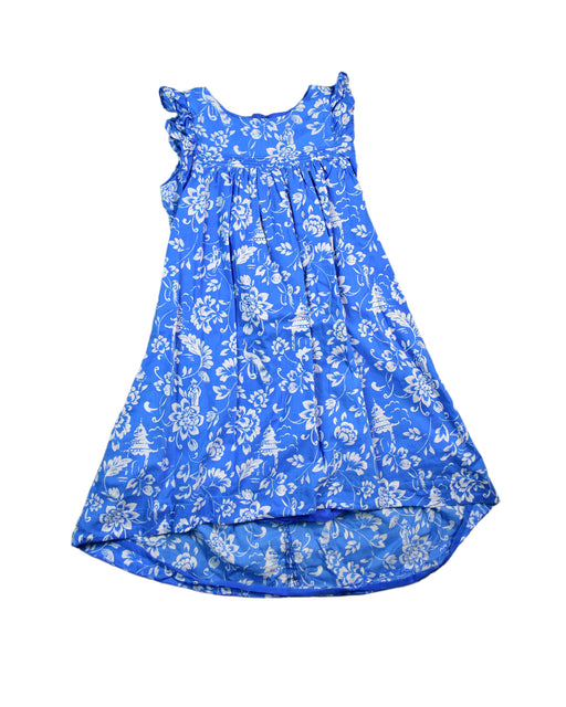 A Blue Sleeveless Dresses from Tea in size 6T for girl. (Front View)