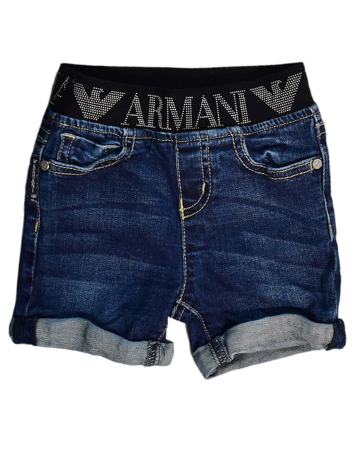 A Blue Shorts from Armani in size 3-6M for girl. (Front View)