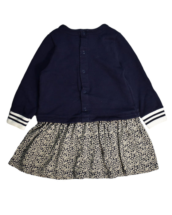A Blue Long Sleeve Dresses from Petit Bateau in size 12-18M for girl. (Back View)