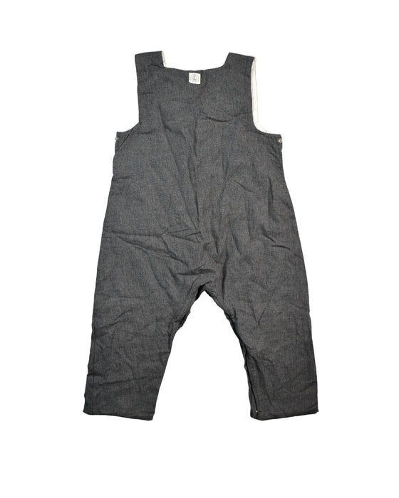 A Grey Long Overalls from Petit Bateau in size 6-12M for boy. (Back View)