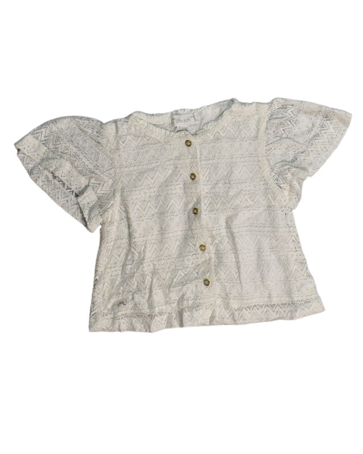 A White Short Sleeve Tops from Chateau de Sable in size 4T for girl. (Front View)