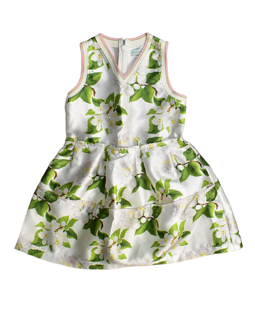 A White Sleeveless Dresses from Gingersnaps in size 6T for girl. (Front View)