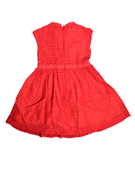 A Red Sleeveless Dresses from Chateau de Sable in size 4T for girl. (Back View)