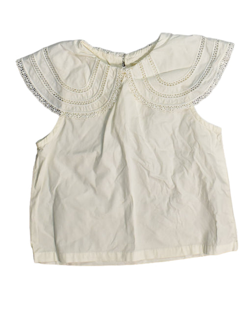 A White Sleeveless Tops from Gingersnaps in size 6T for girl. (Front View)