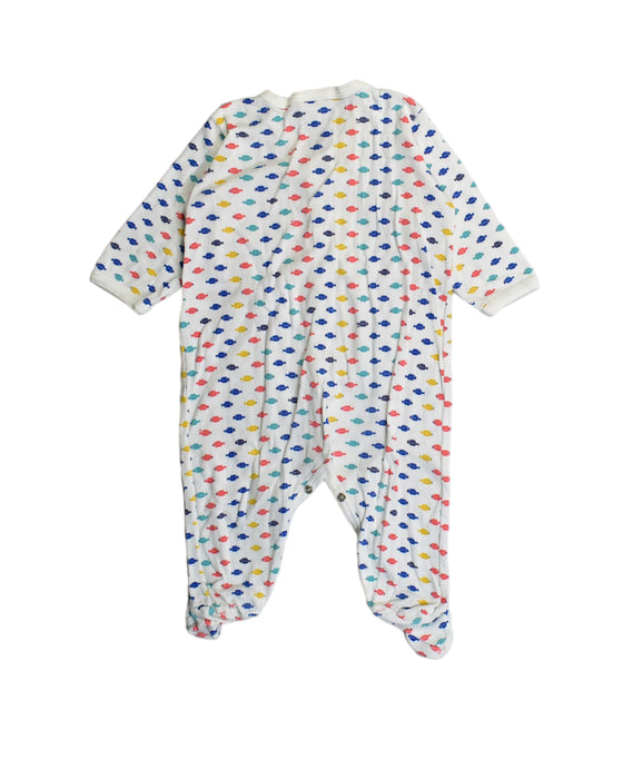 A White Onesies from Petit Bateau in size 3-6M for neutral. (Back View)