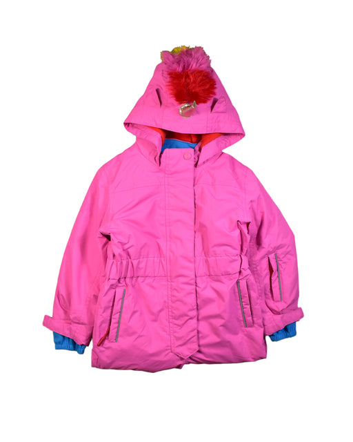 A Pink Snowsuits from Boden in size 5T for girl. (Front View)