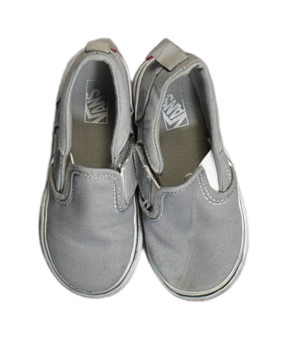 A Grey Slip Ons from Vans in size 3T for boy. (Back View)
