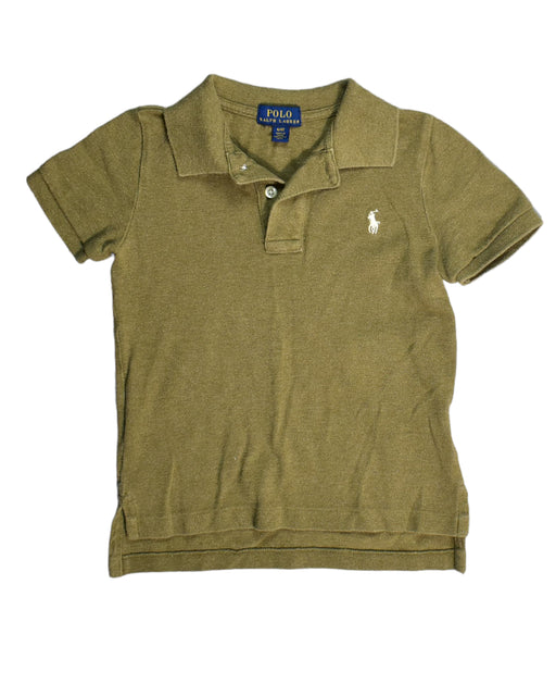 A Gold Short Sleeve Polos from Polo Ralph Lauren in size 4T for boy. (Front View)