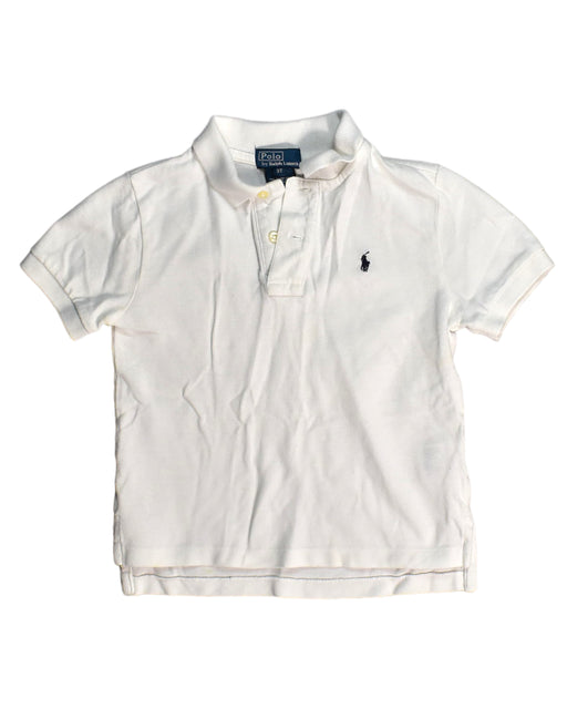 A White Short Sleeve Polos from Polo Ralph Lauren in size 3T for boy. (Front View)