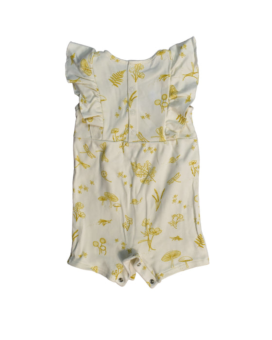 A Yellow Rompers from Pehr in size 3-6M for girl. (Back View)