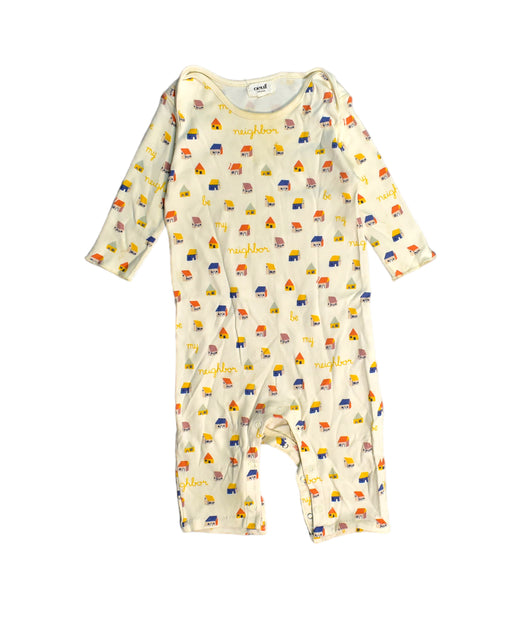 A Yellow Jumpsuits from Oeuf in size 12-18M for neutral. (Front View)