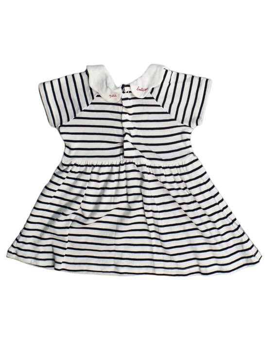 A White Short Sleeve Dresses from Petit Bateau in size 3-6M for girl. (Back View)