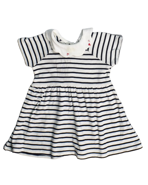 A White Short Sleeve Dresses from Petit Bateau in size 3-6M for girl. (Front View)