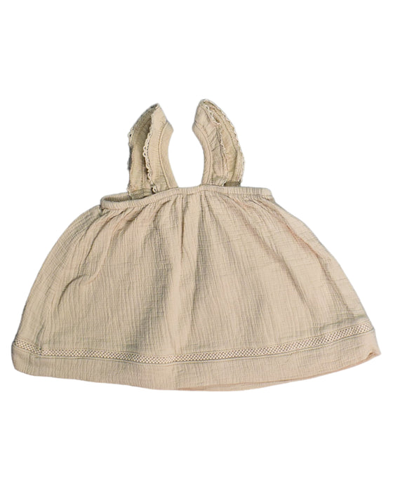 A Brown Sleeveless Dresses from Quincy Mae in size 0-3M for girl. (Back View)