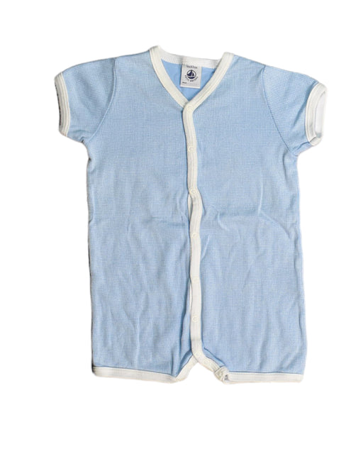 A Blue Rompers from Petit Bateau in size 3-6M for boy. (Front View)