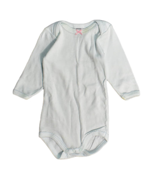 A Blue Bodysuits from Petit Bateau in size 0-3M for girl. (Front View)