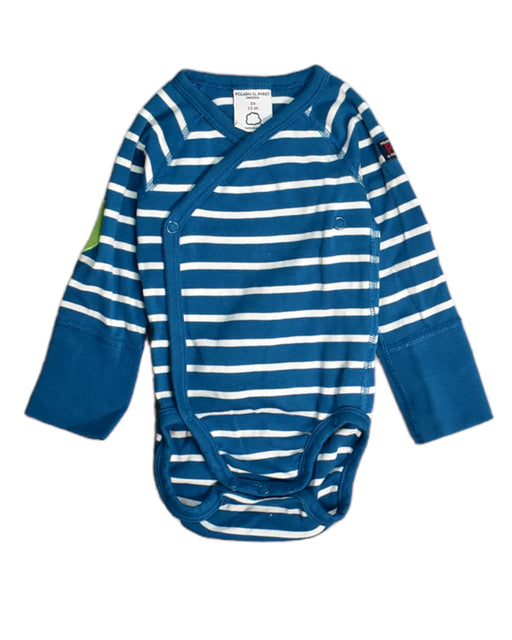 A Blue Bodysuits from Polarn O. Pyret in size 0-3M for boy. (Front View)