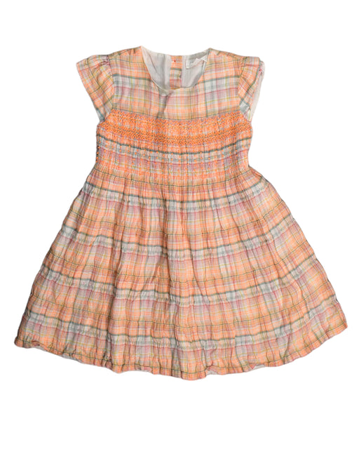 A Orange Sleeveless Dresses from Chateau de Sable in size 4T for girl. (Front View)