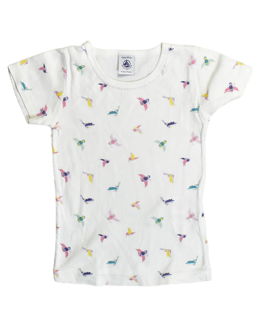 A White T Shirts from Petit Bateau in size 3T for girl. (Front View)