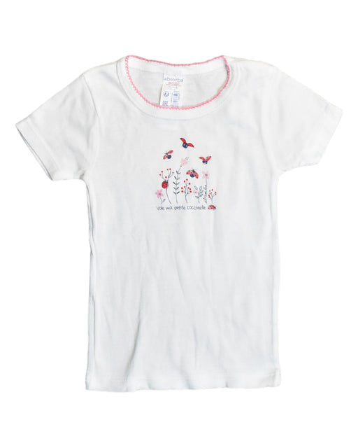 A White T Shirts from Absorba in size 4T for girl. (Front View)
