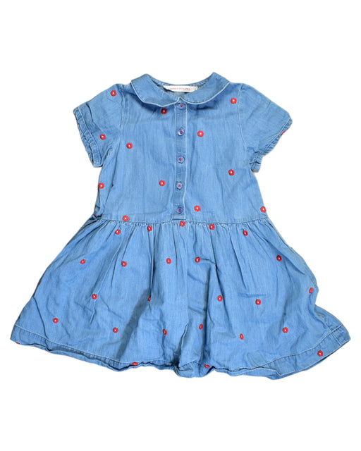 A Blue Short Sleeve Dresses from Monoprix in size 4T for girl. (Front View)