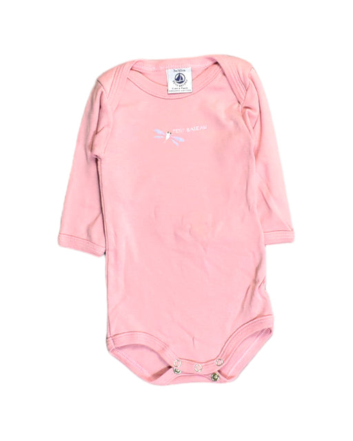 A Pink Bodysuits from Petit Bateau in size 0-3M for girl. (Front View)