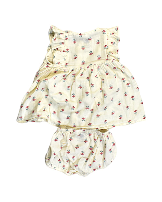 A Yellow Dress Sets from Petit Bateau in size 3-6M for girl. (Back View)