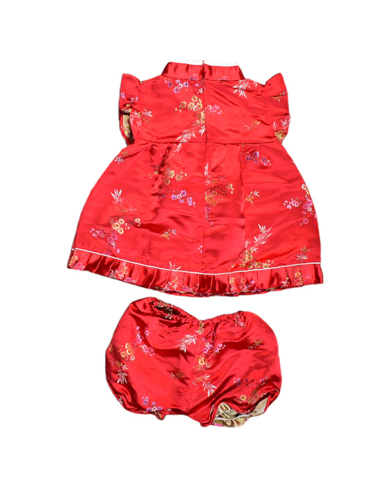 A Red Dress Sets from Retykle in size 12-18M for girl. (Back View)