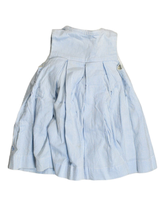 A Blue Sleeveless Dresses from PONEY in size 12-18M for girl. (Back View)