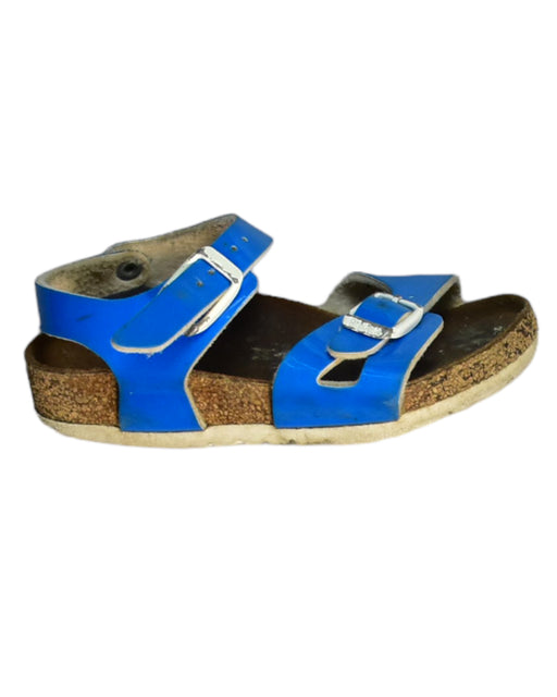 A Blue Sandals from Birkenstock in size 3T for boy. (Front View)