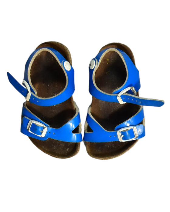 A Blue Sandals from Birkenstock in size 3T for boy. (Back View)