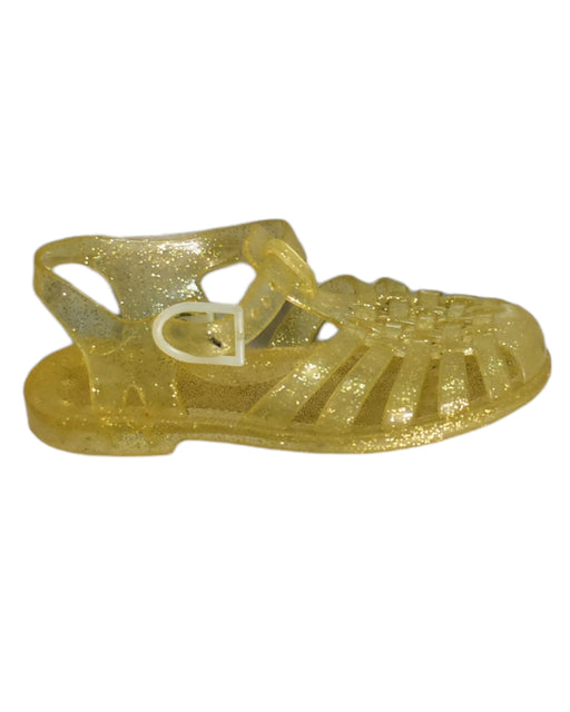 A Gold Sandals from Mini Melissa in size 5T for girl. (Front View)